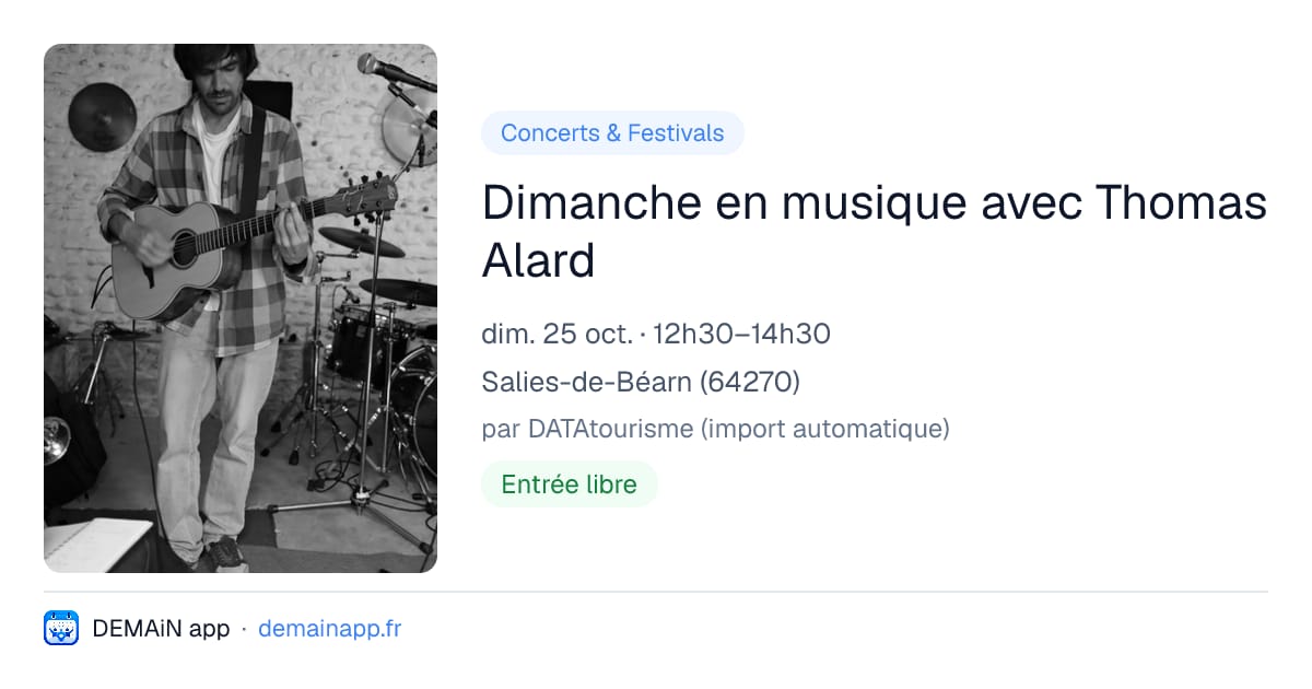 Dimanche en musique avec Thomas Alard — Salies-de-Béarn