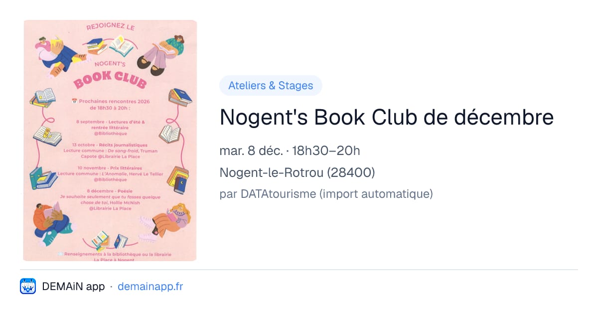 Nogent's Book Club de décembre — Nogent-le-Rotrou