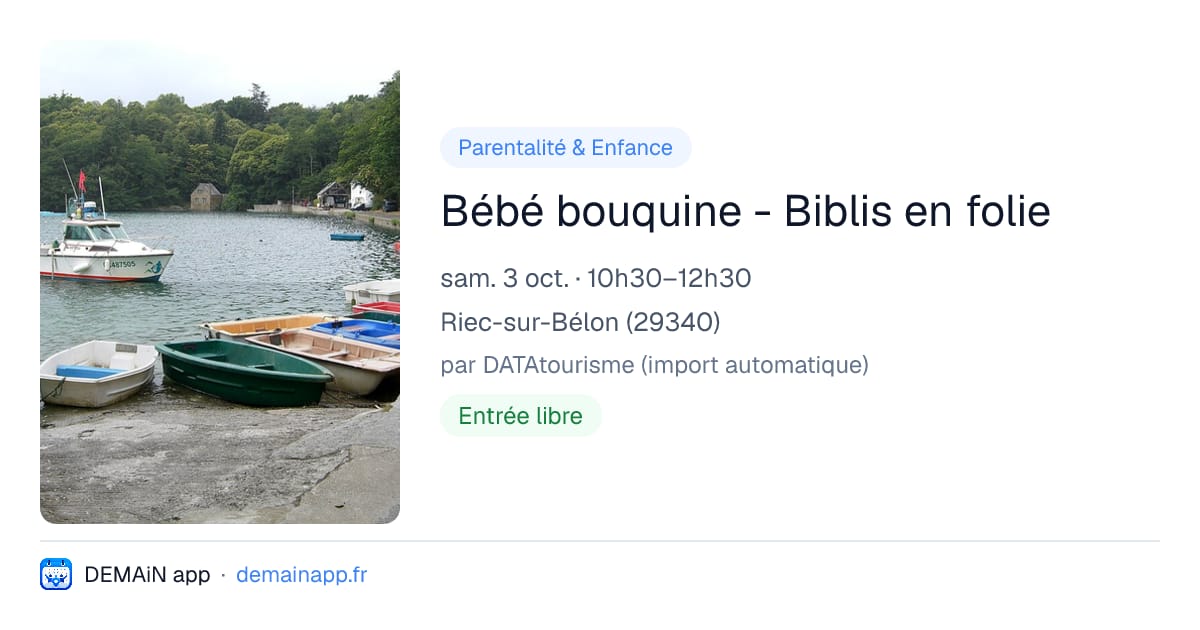 Bébé bouquine - Biblis en folie — Riec-sur-Bélon