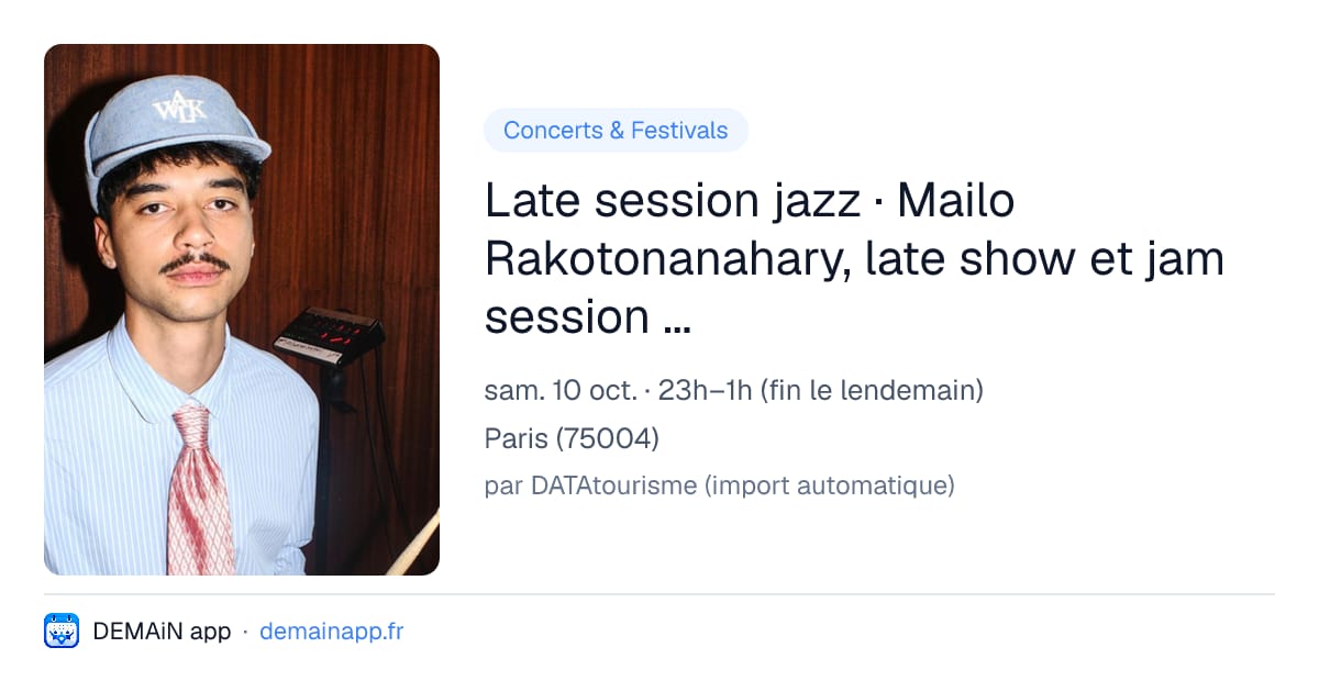 Late session jazz · Mailo Rakotonanahary, late show et jam session au 38Riv Jazz Club — Paris