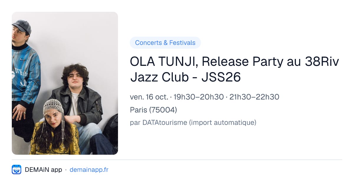 OLA TUNJI, Release Party au 38Riv Jazz Club - JSS26 — Paris