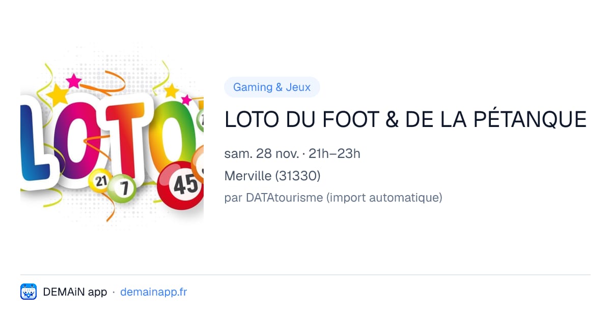 LOTO DU FOOT & DE LA PÉTANQUE — Merville