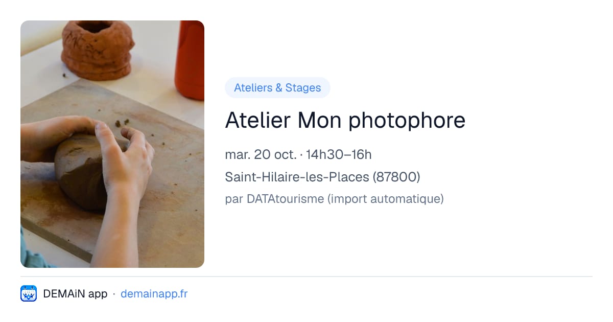 Atelier Mon photophore — Saint-Hilaire-les-Places