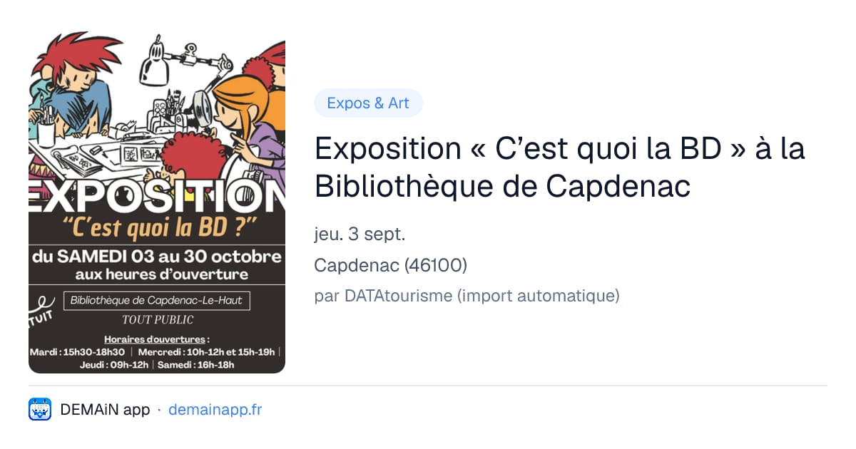 Exposition « C’est quoi la BD » à la Bibliothèque de Capdenac — Capdenac