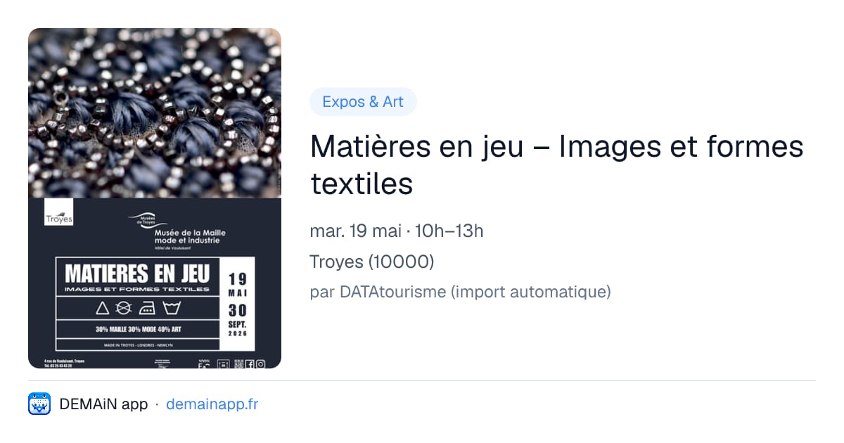 Matières en jeu – Images et formes textiles — Troyes