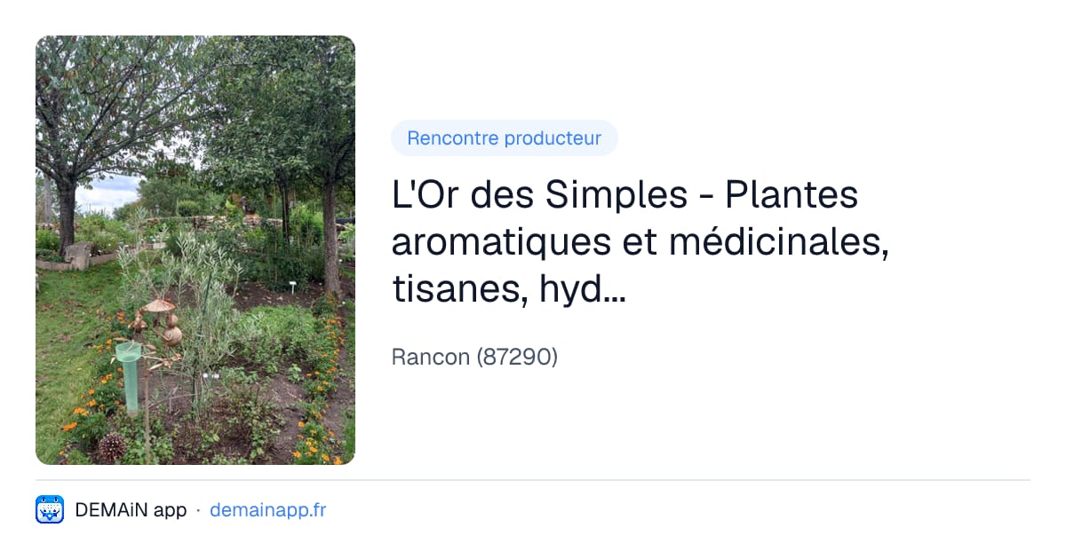 L'Or des Simples - Plantes aromatiques et médicinales, tisanes, hydrolats, encens, coulis, gelées et miels — Rancon