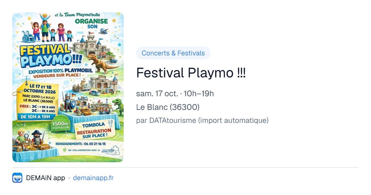 Festival Playmo !!! — Le Blanc