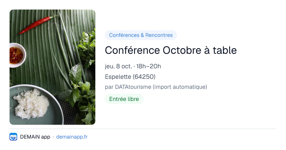 Conférence Octobre à table — Espelette