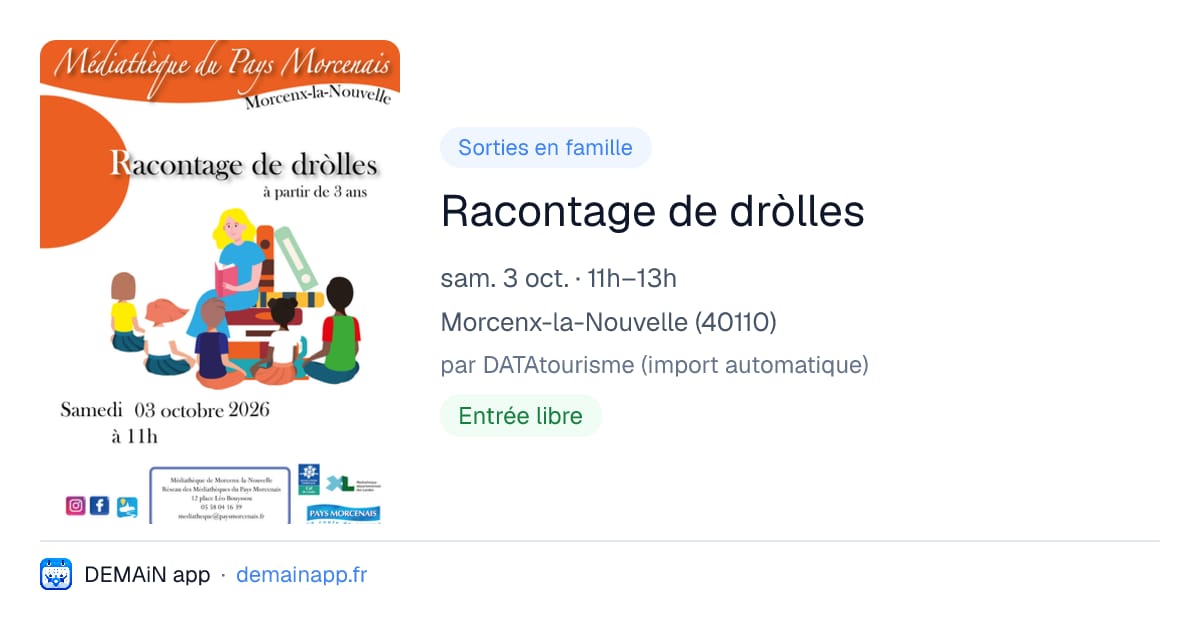 Racontage de dròlles — Morcenx-la-Nouvelle