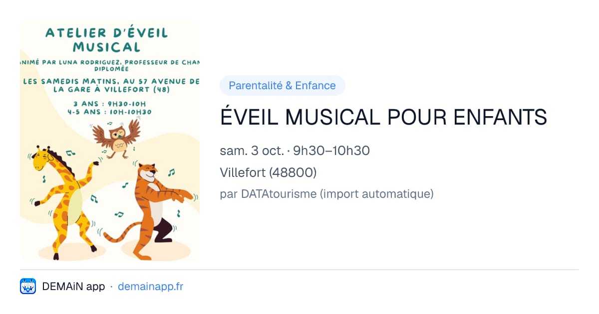 ÉVEIL MUSICAL POUR ENFANTS — Villefort