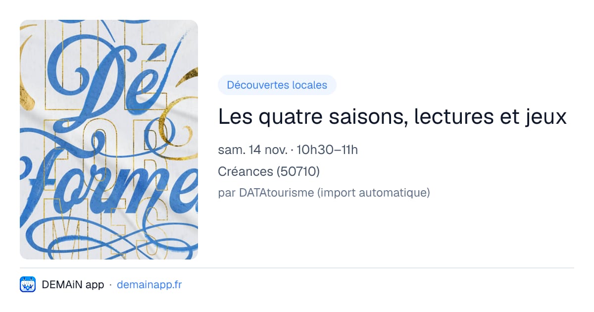 Les quatre saisons, lectures et jeux — Créances