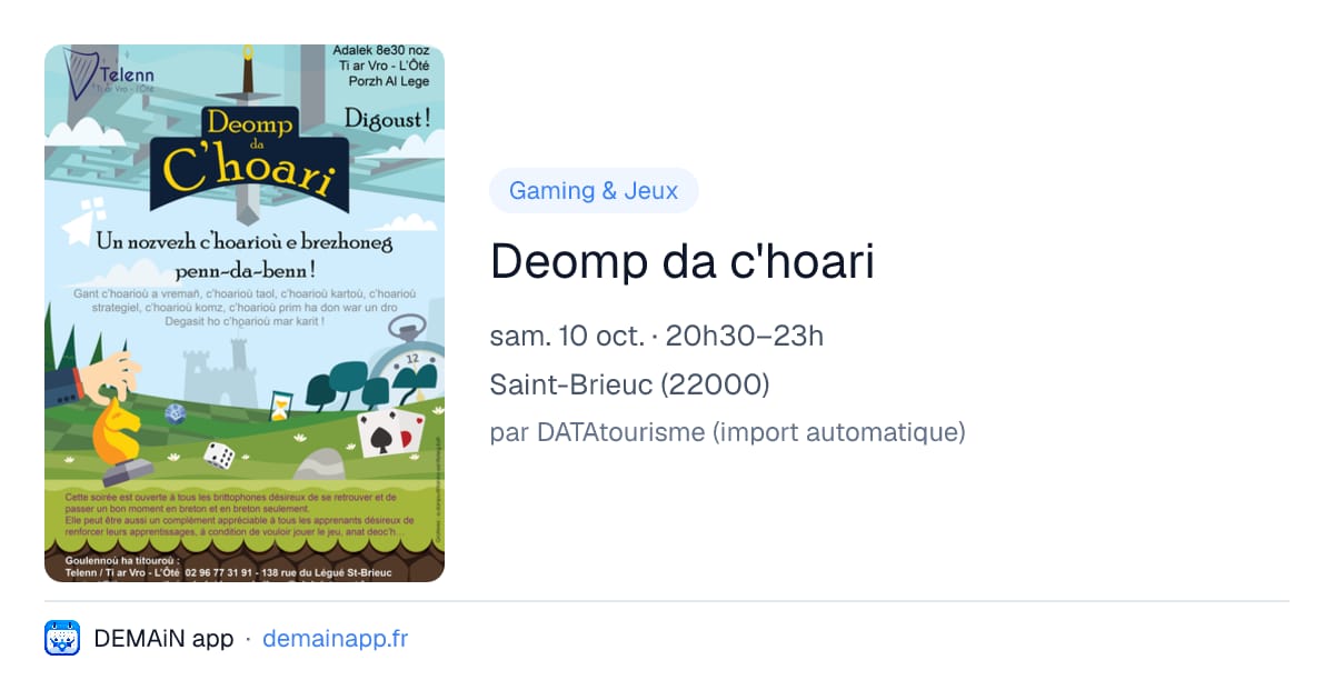 Deomp da c'hoari — Saint-Brieuc