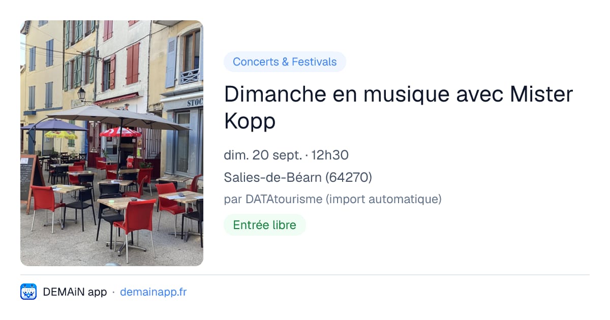 Dimanche en musique avec Mister Kopp — Salies-de-Béarn