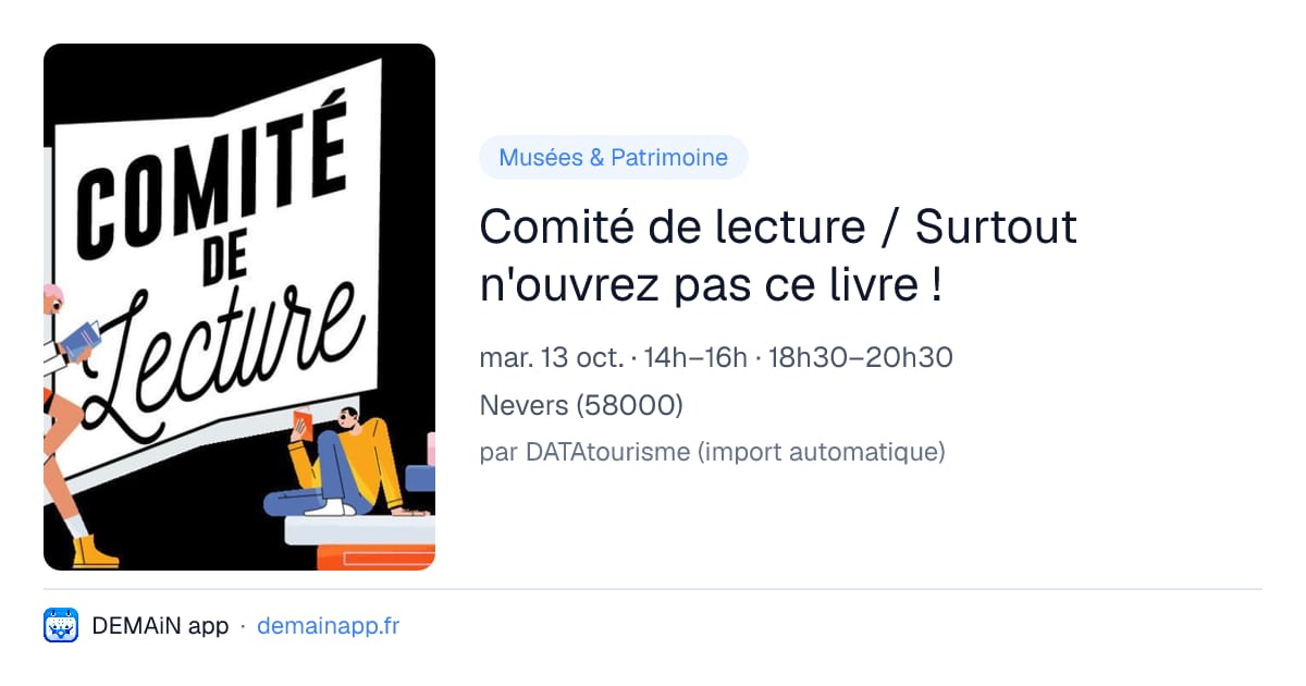 Comité de lecture / Surtout n'ouvrez pas ce livre ! — Nevers