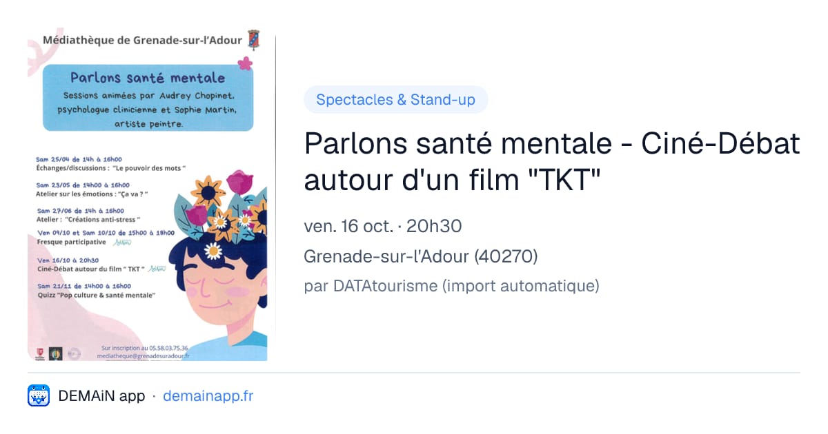 Parlons santé mentale - Ciné-Débat autour d'un film "TKT" — Grenade-sur-l'Adour