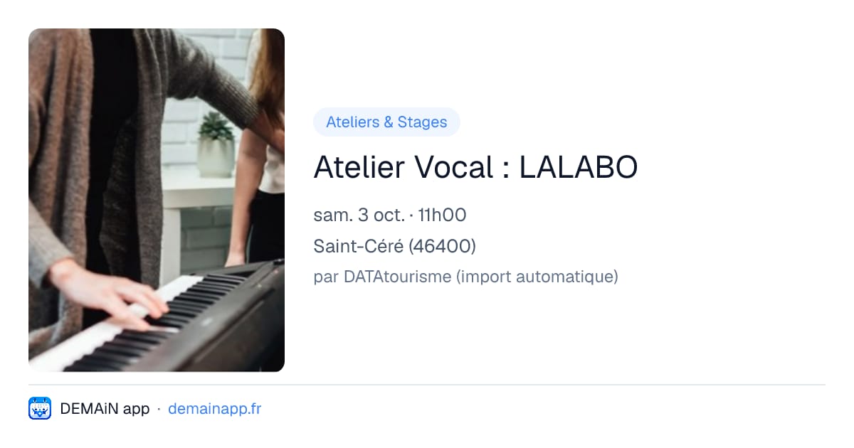 Atelier Vocal : LALABO — Saint-Céré