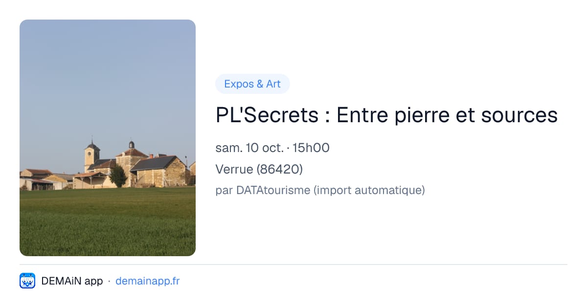 PL'Secrets : Entre pierre et sources — Verrue