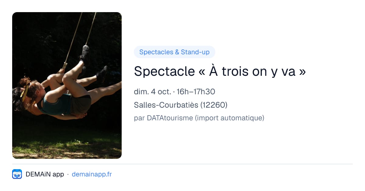 Spectacle « À trois on y va » — Salles-Courbatiès