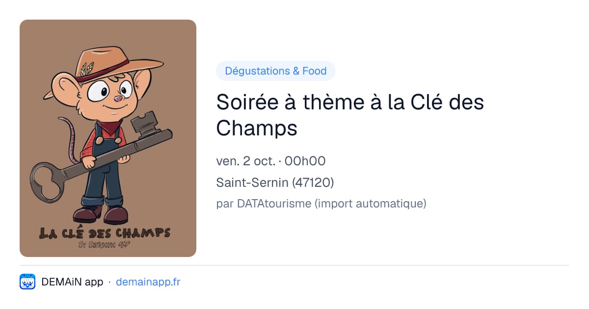 Soirée à thème à la Clé des Champs — Saint-Sernin