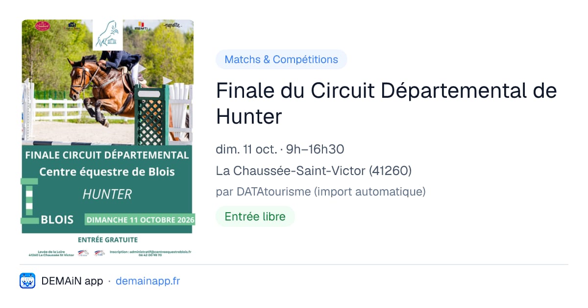 Finale du Circuit Départemental de Hunter — La Chaussée-Saint-Victor