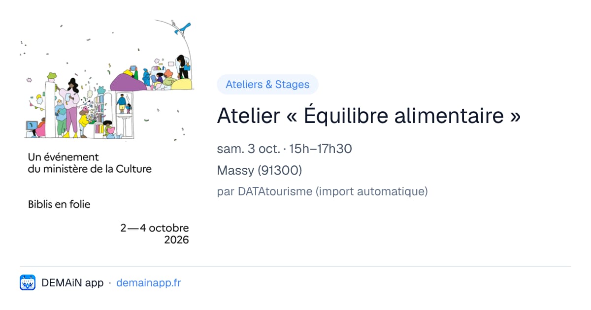 Atelier « Équilibre alimentaire » — Massy