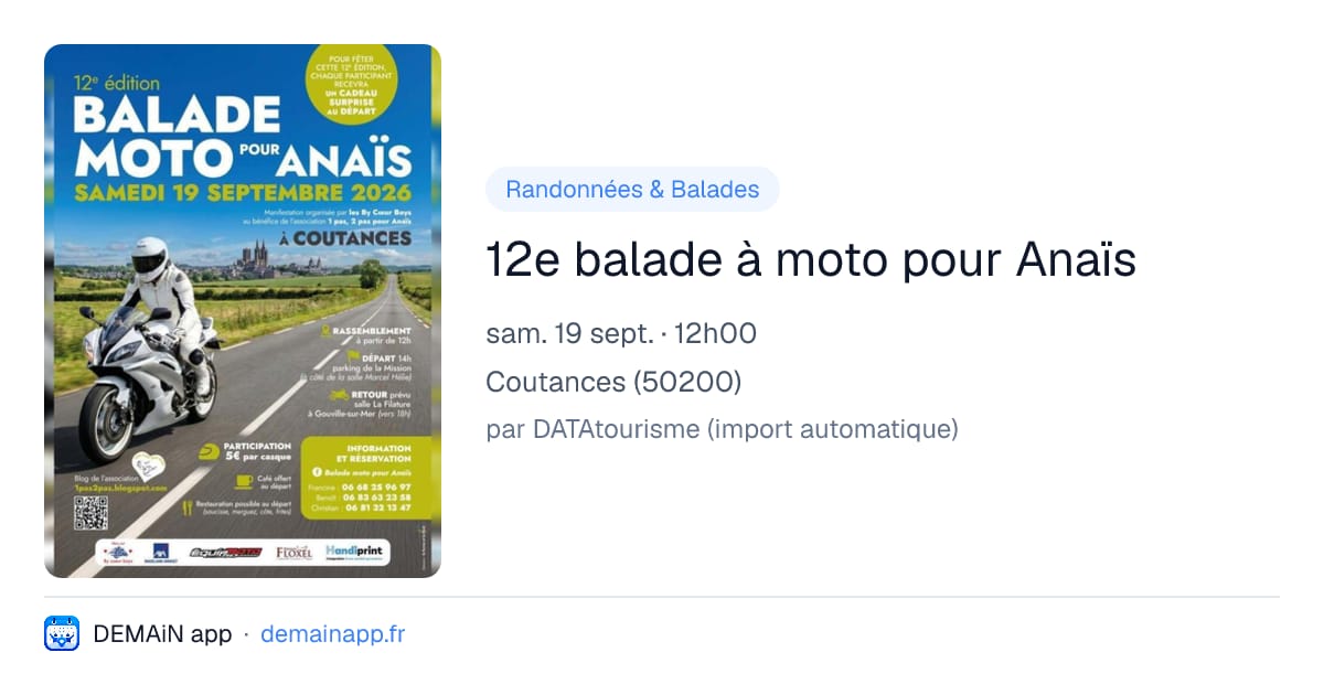 12e balade à moto pour Anaïs — Coutances