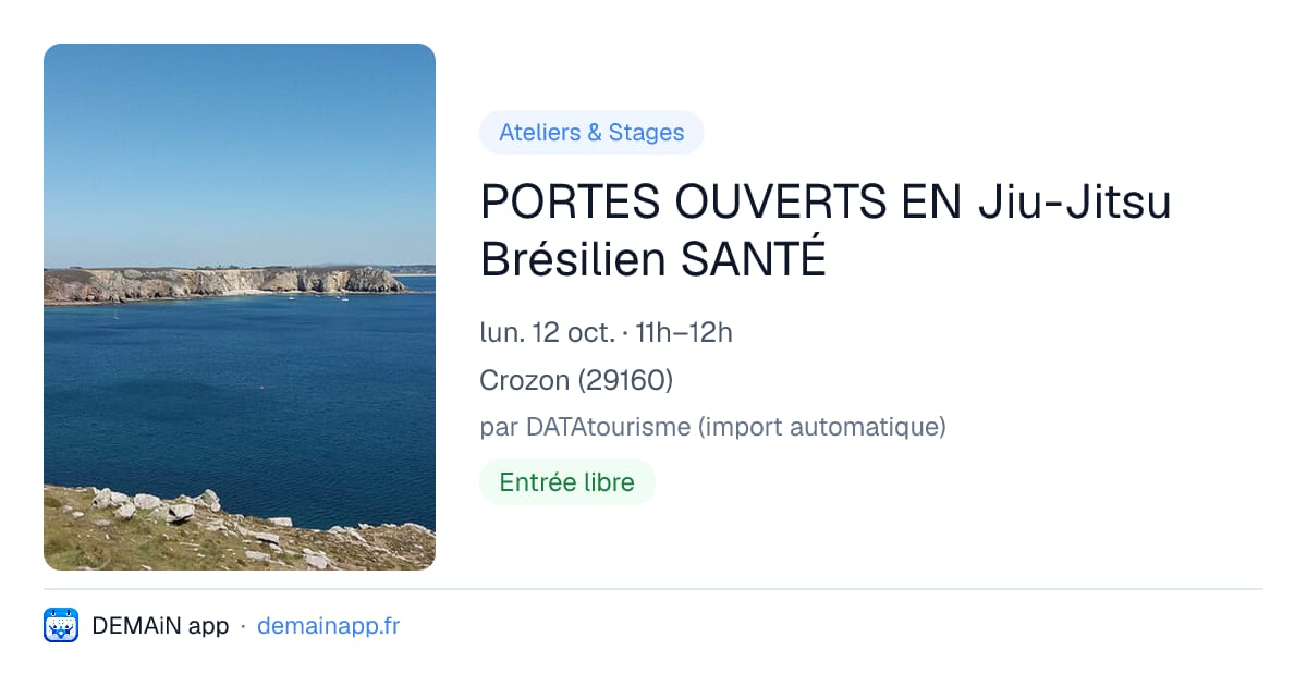 PORTES OUVERTS EN Jiu-Jitsu Brésilien SANTÉ — Crozon