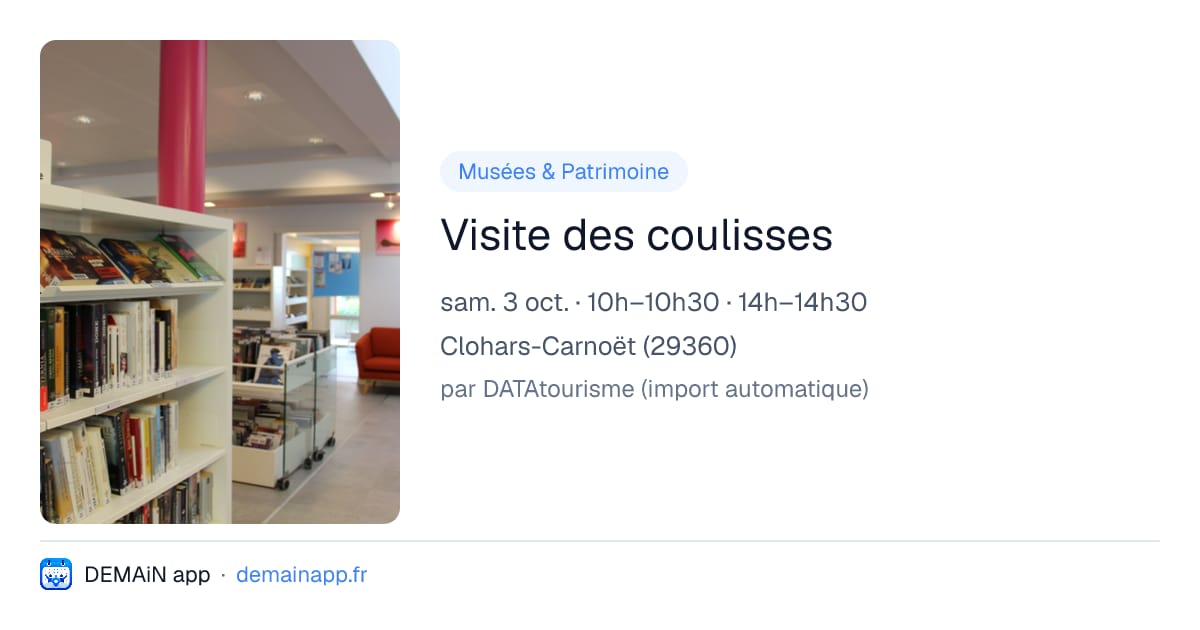 Visite des coulisses — Clohars-Carnoët