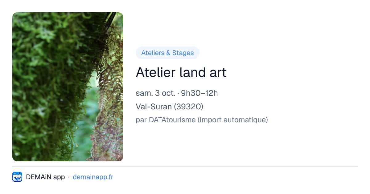 Atelier land art — Val-Suran