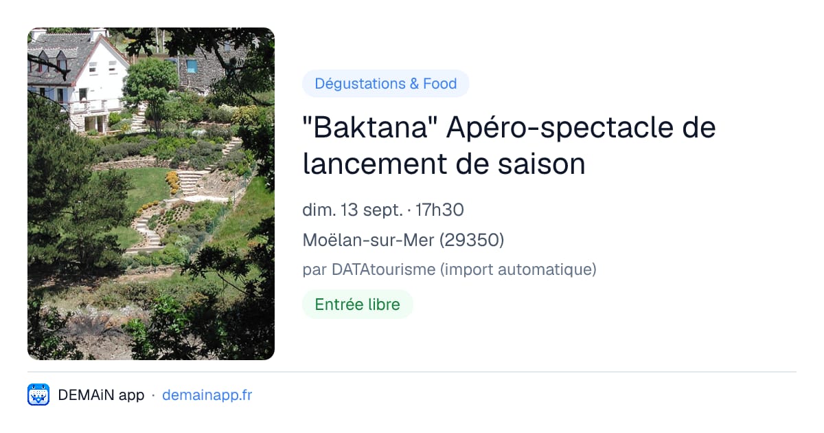 "Baktana" Apéro-spectacle de lancement de saison — Moëlan-sur-Mer