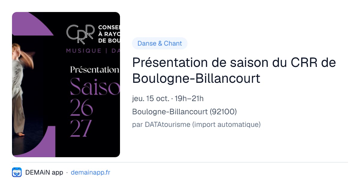 Présentation de saison du CRR de Boulogne-Billancourt — Boulogne-Billancourt