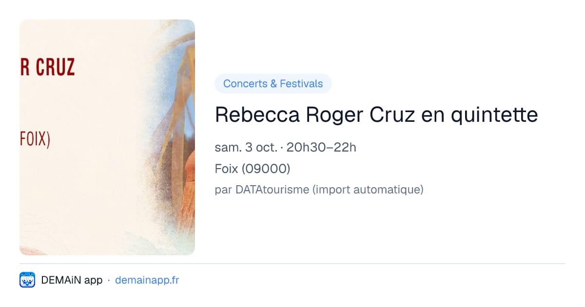 Rebecca Roger Cruz en quintette — Foix