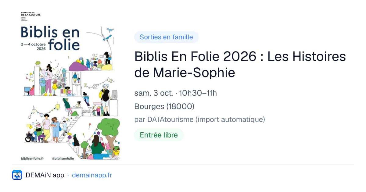 Biblis En Folie 2026 : Les Histoires de Marie-Sophie — Bourges