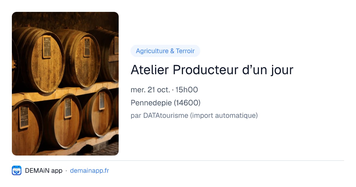 Atelier Producteur d’un jour — Pennedepie