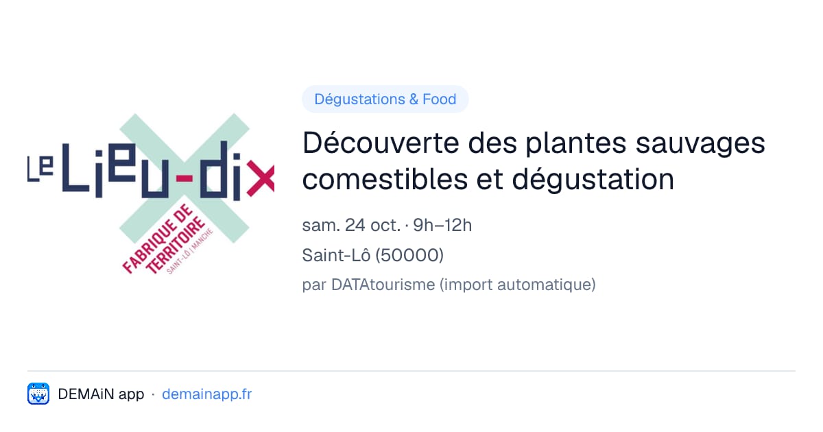 Découverte des plantes sauvages comestibles et dégustation — Saint-Lô