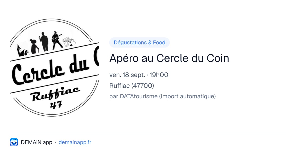 Apéro au Cercle du Coin — Ruffiac