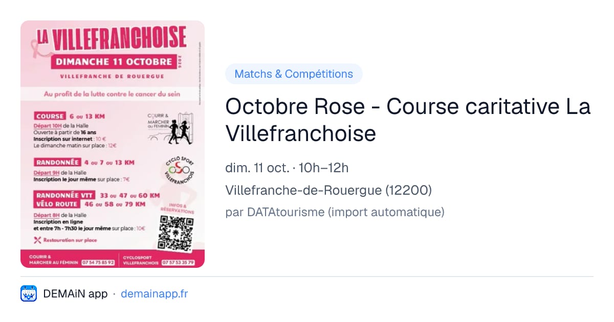 Octobre Rose - Course caritative La Villefranchoise — Villefranche-de-Rouergue
