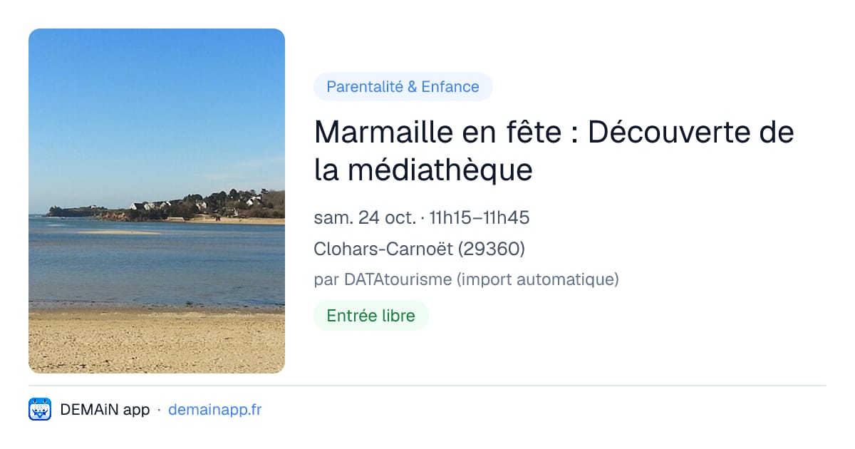 Marmaille en fête : Découverte de la médiathèque — Clohars-Carnoët