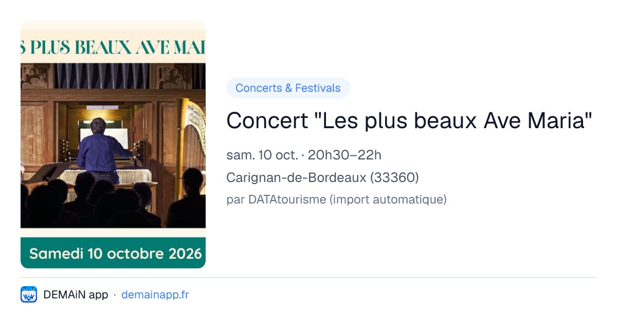 Concert "Les plus beaux Ave Maria" — Carignan-de-Bordeaux