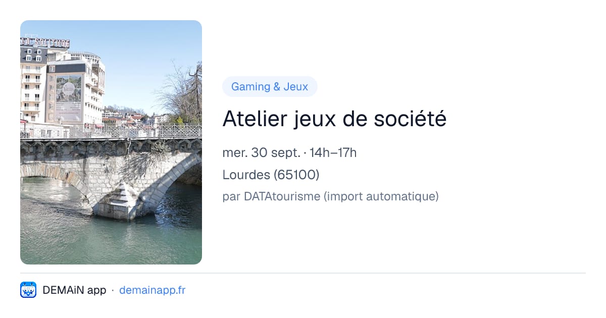 Atelier jeux de société — Lourdes
