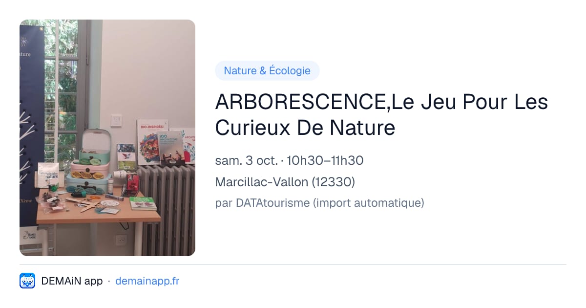 ARBORESCENCE,Le Jeu Pour Les Curieux De Nature — Marcillac-Vallon