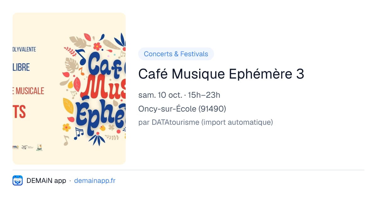 Café Musique Ephémère 3 — Oncy-sur-École