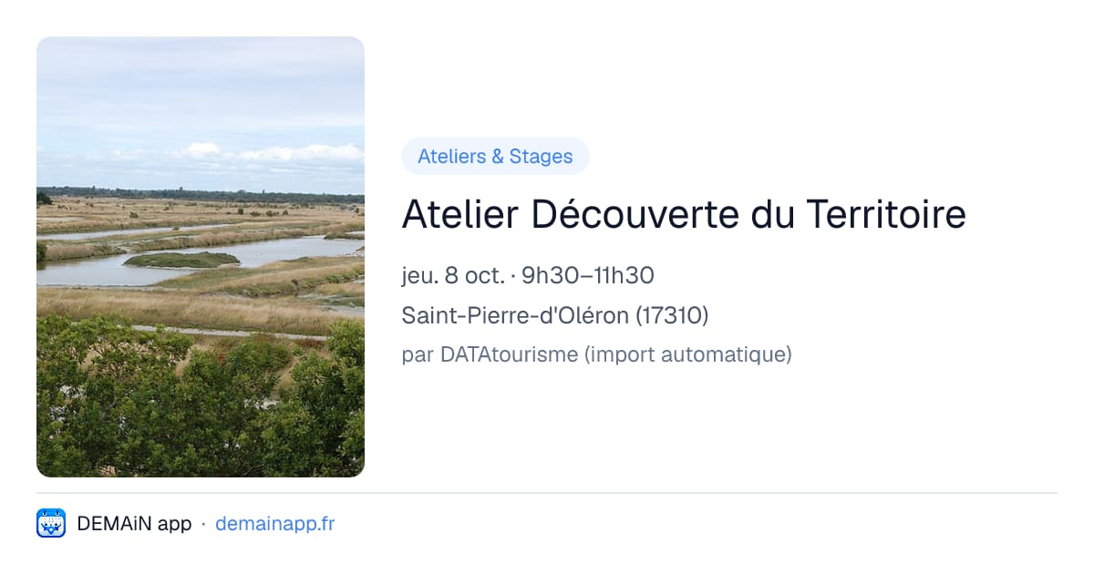 Atelier Découverte du Territoire — Saint-Pierre-d'Oléron