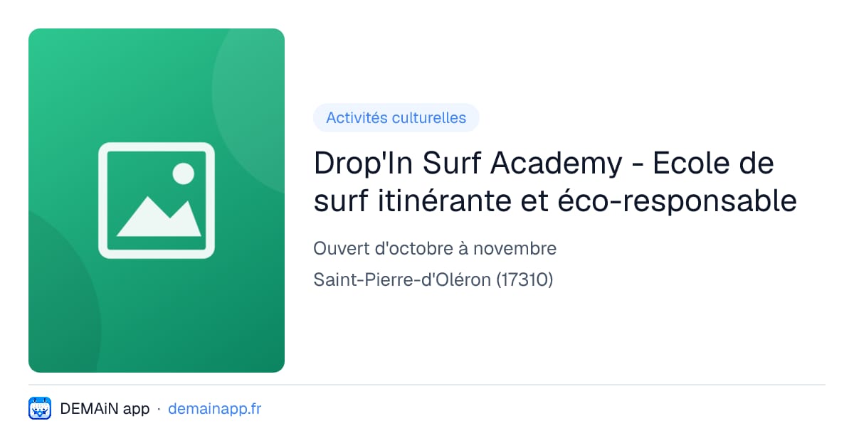 Drop'In Surf Academy - Ecole de surf itinérante et éco-responsable — Saint-Pierre-d'Oléron