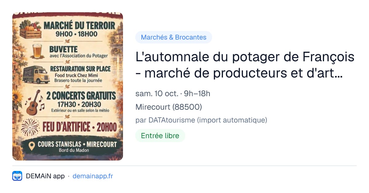 L'automnale du potager de François - marché de producteurs et d'artisans — Mirecourt