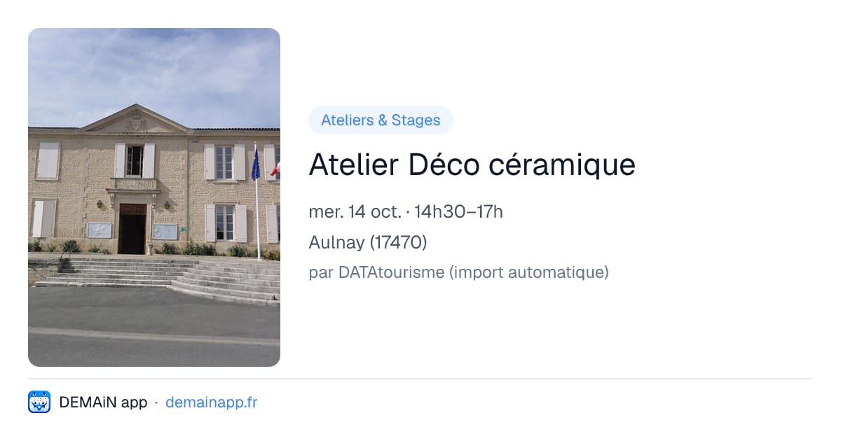 Atelier Déco céramique — Aulnay