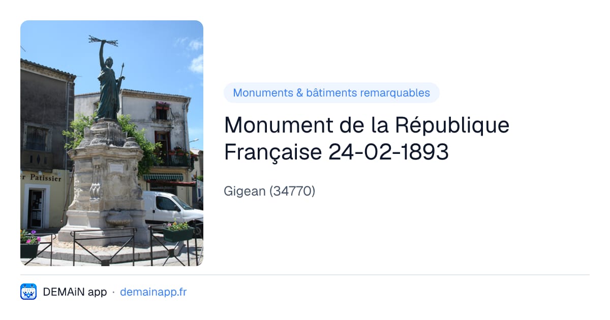 Monument de la République Française 24-02-1893 — Gigean