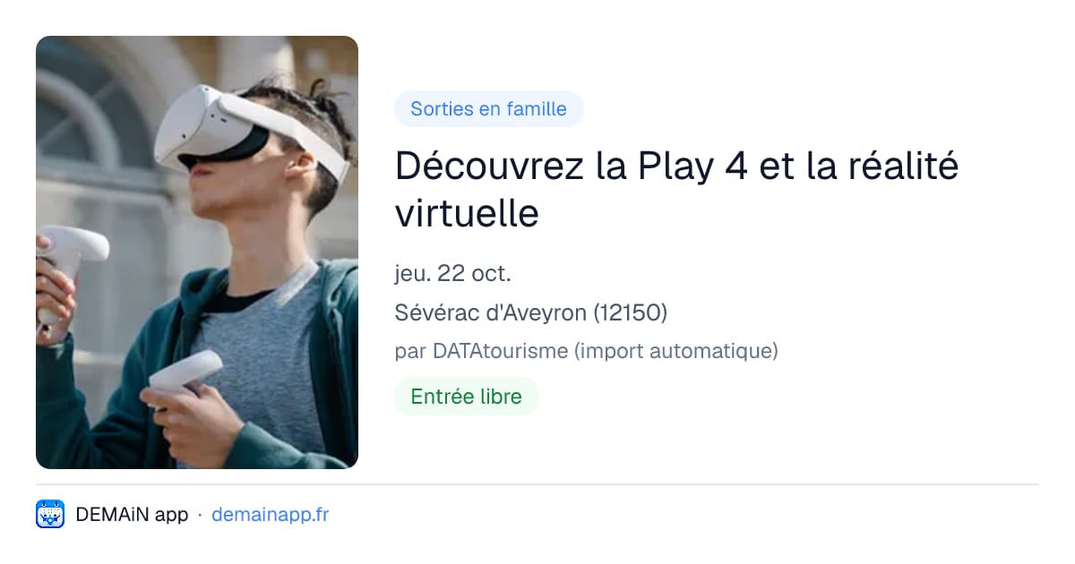 Découvrez la Play 4 et la réalité virtuelle — Sévérac d'Aveyron