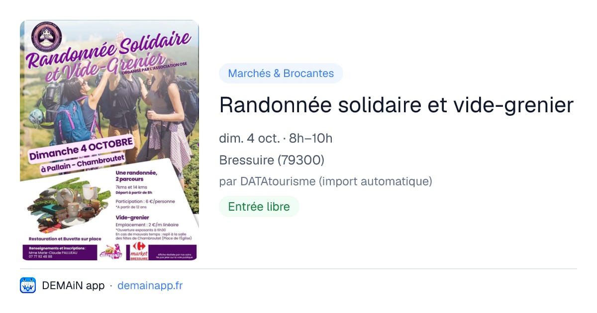 Randonnée solidaire et vide-grenier — Bressuire