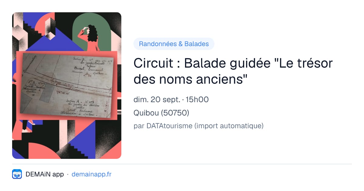Circuit : Balade guidée "Le trésor des noms anciens" — Quibou